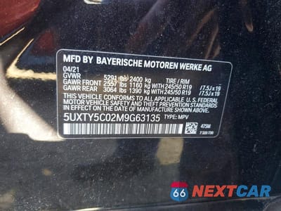 Zdjęcie 13 z 13 samochodu: 2021 BMW X3 XDRIVE30I VIN:5UXTY5C02M9G63135 - miniatura