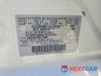 Zdjęcie 13 z 13 samochodu: 2015 NISSAN VERSA NOTE SV VIN:3N1CE2CP9FL419451 - miniatura