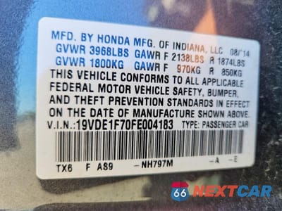 Zdjęcie 13 z 13 samochodu: 2015 ACURA ILX 20 TECH VIN:19VDE1F70FE004183 - miniatura