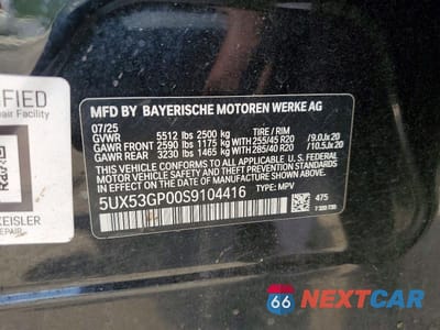 Zdjęcie 12 z 12 samochodu: 2025 BMW X3 VIN:5UX53GP00S9104416 - miniatura