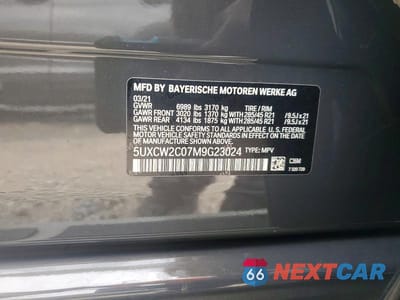 Zdjęcie 12 z 12 samochodu: 2021 BMW X7 XDRIVE40I VIN:5UXCW2C07M9G23024 - miniatura