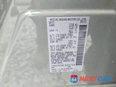 Zdjęcie 12 z 12 samochodu: 2024 NISSAN MURANO PLATINUM VIN:5N1AZ2DJ1RC102732 - miniatura