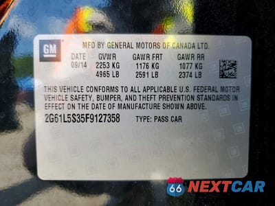 Zdjęcie 12 z 12 samochodu: 2015 CADILLAC XTS VIN:2G61L5S35F9127358 - miniatura