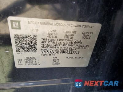 Zdjęcie 13 z 13 samochodu: 2019 CHEVROLET EQUINOX LT VIN:2GNAXUEV8K6223318 - miniatura