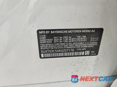 Zdjęcie 12 z 12 samochodu: 2019 BMW X3 XDRIVEM40I VIN:5UXTS3C5XK0Z07176 - miniatura