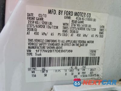 Zdjęcie 12 z 12 samochodu: 2013 FORD F250 SUPER DUTY VIN:1FT7W2BT7DEB07359 - miniatura