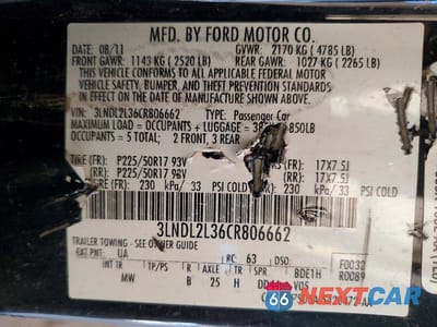 Zdjęcie 12 z 12 samochodu: 2012 LINCOLN MKZ HYBRID VIN:3LNDL2L36CR806662 - miniatura