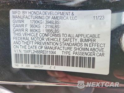 Zdjęcie 12 z 12 samochodu: 2024 HONDA CIVIC SPORT VIN:19XFL2H88RE011064 - miniatura