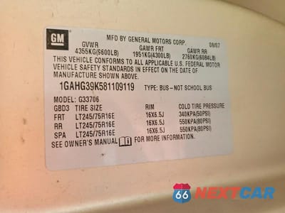 Zdjęcie 13 z 13 samochodu: 2008 CHEVROLET EXPRESS G3500 VIN:1GAHG39K581109119 - miniatura