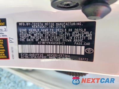 Zdjęcie 13 z 13 samochodu: 2016 TOYOTA CAMRY SE VIN:4T1BF1FKXGU568423 - miniatura