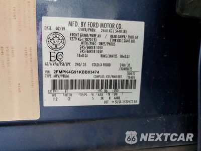 Zdjęcie 13 z 13 samochodu: 2019 FORD EDGE SE VIN:2FMPK4G91KBB83474 - miniatura