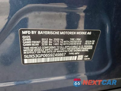 Zdjęcie 14 z 14 samochodu: 2025 BMW X3 30 XDRIVE VIN:5UX53GP06S9Z49867 - miniatura