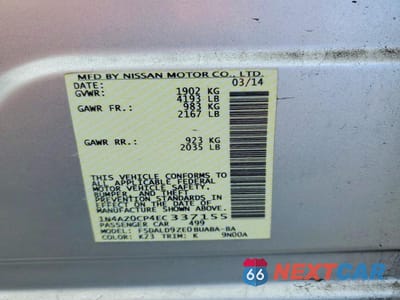 Zdjęcie 13 z 13 samochodu: 2014 NISSAN LEAF SV VIN:1N4AZ0CP4EC337155 - miniatura
