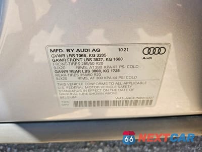 Zdjęcie 12 z 12 samochodu: 2022 AUDI E-TRON PREMIUM PLUS VIN:WA1LAAGE7NB014307 - miniatura