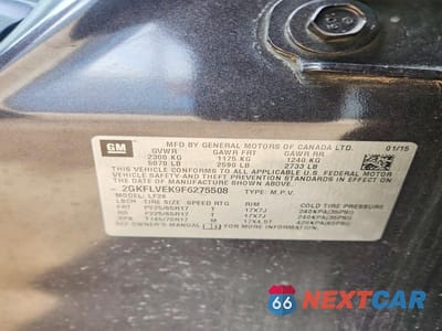 Zdjęcie 13 z 13 samochodu: 2015 GMC TERRAIN SLE VIN:2GKFLVEK9F6275508 - miniatura