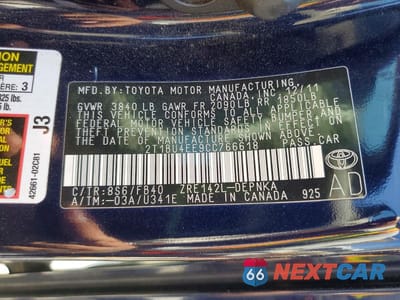 Zdjęcie 12 z 12 samochodu: 2012 TOYOTA COROLLA LE VIN:2T1BU4EE9CC766618 - miniatura