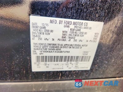 Zdjęcie 13 z 13 samochodu: 2016 FORD EXPLORER POLICE INTERCEPTOR VIN:1FM5K8ATXGGB73755 - miniatura