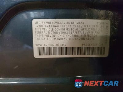 Zdjęcie 13 z 13 samochodu: 2007 VOLKSWAGEN PASSAT 2.0T WAGON VALUE VIN:WVWLK73C37E003347 - miniatura