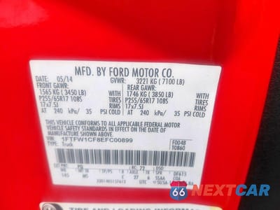 Zdjęcie 10 z 10 samochodu: 2014 FORD F150 SUPERCREW VIN:1FTFW1CF8EFC00899 - miniatura