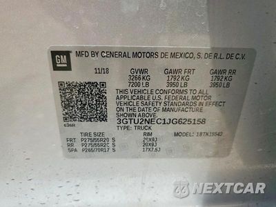 Zdjęcie 12 z 12 samochodu: 2018 GMC SIERRA K1500 SLT VIN:3GTU2NEC1JG625158 - miniatura