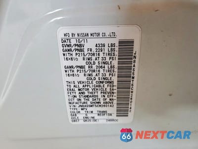 Zdjęcie 12 z 12 samochodu: 2012 NISSAN ROGUE S VIN:JN8AS5MT5CW260142 - miniatura