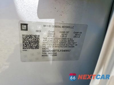 Zdjęcie 12 z 12 samochodu: 2020 CHEVROLET MALIBU LT VIN:1G1ZD5ST7LF040957 - miniatura