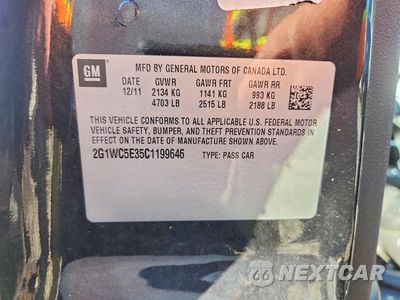 Zdjęcie 12 z 12 samochodu: 2012 CHEVROLET IMPALA LTZ VIN:2G1WC5E35C1199646 - miniatura