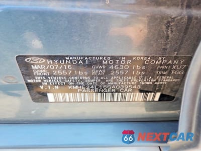 Zdjęcie 13 z 13 samochodu: 2016 HYUNDAI SONATA HYBRID SE VIN:KMHE24L16GA039543 - miniatura