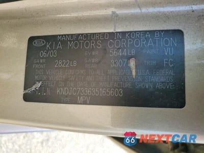 Zdjęcie 13 z 13 samochodu: 2003 KIA SORENTO LX VIN:KNDJC733635165603 - miniatura