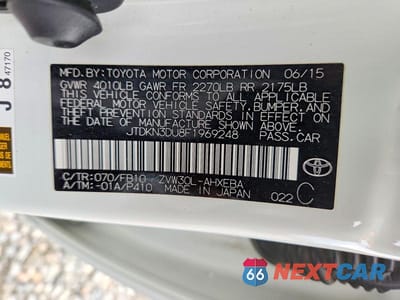 Zdjęcie 12 z 12 samochodu: 2015 TOYOTA PRIUS TWO VIN:JTDKN3DU8F1969248 - miniatura