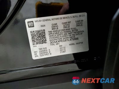 Zdjęcie 14 z 14 samochodu: 2026 CHEVROLET EQUINOX LT VIN:3GNAXPEG8TL475988 - miniatura