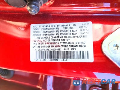 Zdjęcie 13 z 13 samochodu: 2021 HONDA CR-V EX VIN:7FARW2H5XME004683 - miniatura
