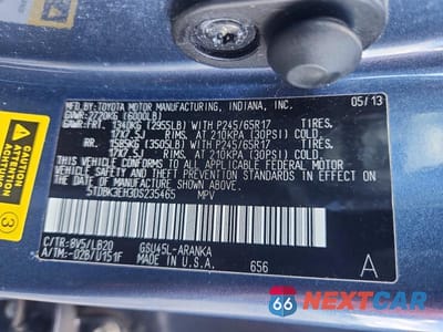 Zdjęcie 13 z 13 samochodu: 2013 TOYOTA HIGHLANDER SE VIN:5TDBK3EH3DS235465 - miniatura