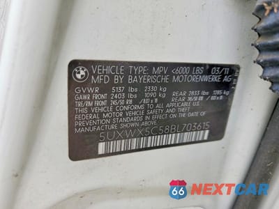 Zdjęcie 12 z 12 samochodu: 2011 BMW X3 XDRIVE28I VIN:5UXWX5C58BL703615 - miniatura