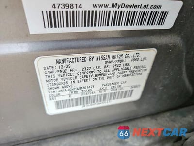 Zdjęcie 12 z 12 samochodu: 2010 INFINITI EX35 BASE VIN:JN1AJ0HP3AM701471 - miniatura