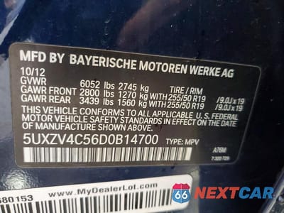Zdjęcie 13 z 13 samochodu: 2013 BMW X5 XDRIVE35I VIN:5UXZV4C56D0B14700 - miniatura