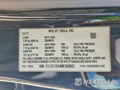 Zdjęcie 12 z 12 samochodu: 2022 TESLA MODEL 3 VIN:5YJ3E1EA4NF369667 - miniatura