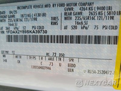 Zdjęcie 14 z 14 samochodu: 2025 FORD TRANSIT T-350 VIN:1FDAX2Y89SKA39730 - miniatura