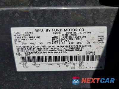 Zdjęcie 13 z 13 samochodu: 2021 FORD EDGE ST VIN:2FMPK4AP6MBA61283 - miniatura