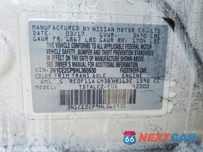 Zdjęcie 12 z 12 samochodu: 2017 NISSAN VERSA NOTE S PLUS VIN:3N1CE2CP9HL365930 - miniatura