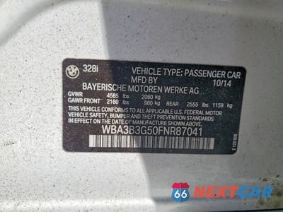 Zdjęcie 12 z 12 samochodu: 2015 BMW 328 XI VIN:WBA3B3G50FNR87041 - miniatura