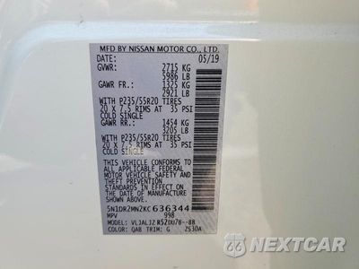 Zdjęcie 14 z 14 samochodu: 2019 NISSAN PATHFINDER PLATINUM VIN:5N1DR2MN2KC636344 - miniatura