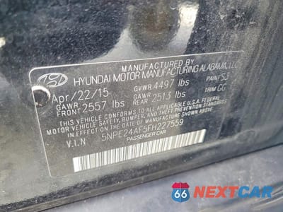 Zdjęcie 12 z 12 samochodu: 2015 HYUNDAI SONATA SE VIN:5NPE24AF5FH227559 - miniatura