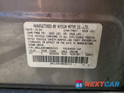 Zdjęcie 13 z 13 samochodu: 2008 INFINITI EX35 BASE VIN:JNKAJ09FX8M350103 - miniatura