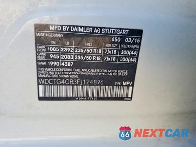Zdjęcie 12 z 12 samochodu: 2015 MERCEDES-BENZ GLA 250 4MATIC VIN:WDCTG4GB3FJ124896 - miniatura