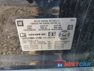 Zdjęcie 12 z 12 samochodu: 2015 CHEVROLET TRAX LTZ VIN:3GNCJTSB8FL121789 - miniatura
