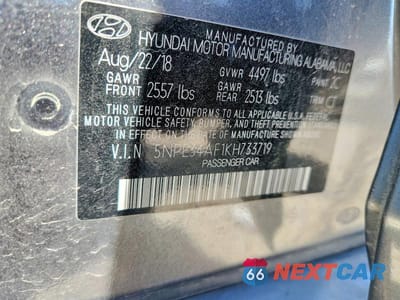 Zdjęcie 12 z 12 samochodu: 2019 HYUNDAI SONATA SPORT VIN:5NPE34AF1KH733719 - miniatura