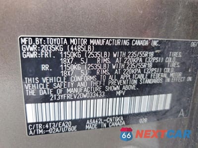 Zdjęcie 13 z 13 samochodu: 2013 TOYOTA RAV4 LIMITED VIN:2T3YFREV2DW033433 - miniatura