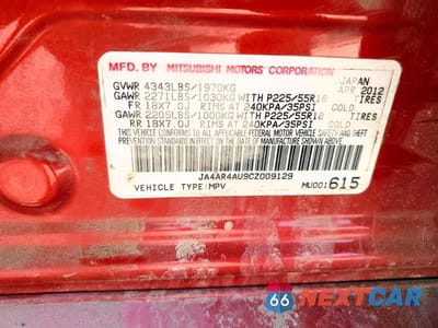 Zdjęcie 13 z 13 samochodu: 2012 MITSUBISHI OUTLANDER SPORT SE VIN:JA4AR4AU9CZ009129 - miniatura