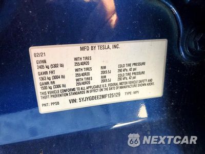 Zdjęcie 23 z 24 samochodu: 2021 TESLA MODEL Y VIN:5YJYGDEE2MF125129 - miniatura